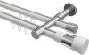 10213326-103212 Innenlauf Gardinenstange Aluminium / Metall 20 mm Ø 2-läufig PRESTIGE - Tanara Weiß / Chrom