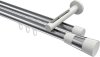 10213346-XX1232 Innenlauf Gardinenstange Aluminium / Metall 20 mm Ø 2-läufig SITENO - Tanara Chrom / Weiß