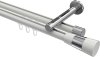 10213346-XX3212 Innenlauf Gardinenstange Aluminium / Metall 20 mm Ø 2-läufig SITENO - Tanara Weiß / Chrom