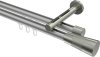 10213346-XX3339 Innenlauf Gardinenstange Aluminium / Metall 20 mm Ø 2-läufig SITENO - Tanara Silbergrau / Edelstahl-Optik