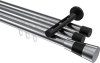 10213347-XX1229 Innenlauf Gardinenstange Aluminium / Metall 20 mm Ø 3-läufig SITENO - Tanara Chrom / Schwarz