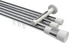 10213347-XX1232 Innenlauf Gardinenstange Aluminium / Metall 20 mm Ø 3-läufig SITENO - Tanara Chrom / Weiß