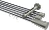 10213347-XX1239 Innenlauf Gardinenstange Aluminium / Metall 20 mm Ø 3-läufig SITENO - Tanara Chrom / Edelstahl-Optik