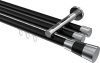 10213347-XX2912 Innenlauf Gardinenstange Aluminium / Metall 20 mm Ø 3-läufig SITENO - Tanara Schwarz / Chrom