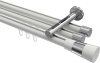 10213347-XX3212 Innenlauf Gardinenstange Aluminium / Metall 20 mm Ø 3-läufig SITENO - Tanara Weiß / Chrom