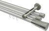 10213347-103239 Innenlauf Gardinenstange Aluminium / Metall 20 mm Ø 3-läufig SITENO - Tanara Weiß / Edelstahl-Optik