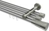 10213347-XX3339 Innenlauf Gardinenstange Aluminium / Metall 20 mm Ø 3-läufig SITENO - Tanara Silbergrau / Edelstahl-Optik