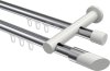 10213412-101232 Innenlauf Gardinenstange Aluminium / Metall 20 mm Ø 2-läufig PLATON - Verano Chrom / Weiß