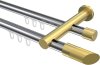 10213412-XX1238 Innenlauf Gardinenstange Aluminium / Metall 20 mm Ø 2-läufig PLATON - Verano Chrom / Messing-Optik