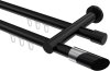 10213412-1029 Innenlauf Gardinenstange Aluminium / Metall 20 mm Ø 2-läufig PLATON - Verano Schwarz