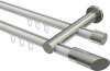 10213412-103239 Innenlauf Gardinenstange Aluminium / Metall 20 mm Ø 2-läufig PLATON - Verano Weiß / Edelstahl-Optik