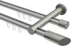 10213412-XX3339 Innenlauf Gardinenstange Aluminium / Metall 20 mm Ø 2-läufig PLATON - Verano Silbergrau / Edelstahl-Optik
