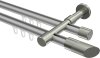 10213426-103339 Innenlauf Gardinenstange Aluminium / Metall 20 mm Ø 2-läufig PRESTIGE - Verano Silbergrau / Edelstahl-Optik