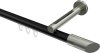 10213445-XX2939 Innenlauf Gardinenstange Aluminium / Metall 20 mm Ø SITENO - Verano Schwarz / Edelstahl-Optik