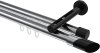 10213446-101229 Innenlauf Gardinenstange Aluminium / Metall 20 mm Ø 2-läufig SITENO - Verano Chrom / Schwarz