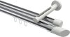 10213446-XX1232 Innenlauf Gardinenstange Aluminium / Metall 20 mm Ø 2-läufig SITENO - Verano Chrom / Weiß
