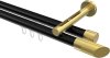 10213446-XX2938 Innenlauf Gardinenstange Aluminium / Metall 20 mm Ø 2-läufig SITENO - Verano Schwarz / Messing-Optik