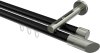 10213446-102939 Innenlauf Gardinenstange Aluminium / Metall 20 mm Ø 2-läufig SITENO - Verano Schwarz / Edelstahl-Optik