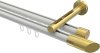 10213446-103238 Innenlauf Gardinenstange Aluminium / Metall 20 mm Ø 2-läufig SITENO - Verano Weiß / Messing-Optik