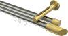 10213446-XX3938 Innenlauf Gardinenstange Edelstahl-Optik / Messing-Optik 20 mm Ø 2-läufig SITENO - Verano