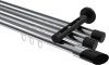 10213447-XX1229 Innenlauf Gardinenstange Aluminium / Metall 20 mm Ø 3-läufig SITENO - Verano Chrom / Schwarz