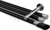 10213447-XX2912 Innenlauf Gardinenstange Aluminium / Metall 20 mm Ø 3-läufig SITENO - Verano Schwarz / Chrom