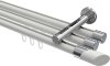 10213447-103212 Innenlauf Gardinenstange Aluminium / Metall 20 mm Ø 3-läufig SITENO - Verano Weiß / Chrom