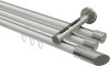 10213447-XX3239 Innenlauf Gardinenstange Aluminium / Metall 20 mm Ø 3-läufig SITENO - Verano Weiß / Edelstahl-Optik