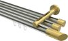 10213447-XX3938 Innenlauf Gardinenstange Edelstahl-Optik / Messing-Optik 20 mm Ø 3-läufig SITENO - Verano