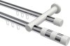 10213512-101232 Innenlauf Gardinenstange Aluminium / Metall 20 mm Ø 2-läufig PLATON - Mavell Chrom / Weiß