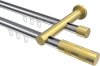 10213512-XX1238 Innenlauf Gardinenstange Aluminium / Metall 20 mm Ø 2-läufig PLATON - Mavell Chrom / Messing-Optik