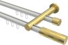 10213512-XX3238 Innenlauf Gardinenstange Aluminium / Metall 20 mm Ø 2-läufig PLATON - Mavell Weiß / Messing-Optik