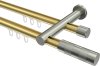 10213512-103839 Innenlauf Gardinenstange Messing-Optik / Edelstahl-Optik 20 mm Ø 2-läufig PLATON - Mavell