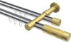 10213526-XX1238 Innenlauf Gardinenstange Aluminium / Metall 20 mm Ø 2-läufig PRESTIGE - Mavell Chrom / Messing-Optik