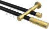 10213526-XX2938 Innenlauf Gardinenstange Aluminium / Metall 20 mm Ø 2-läufig PRESTIGE - Mavell Schwarz / Messing-Optik