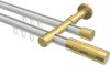 10213526-XX3238 Innenlauf Gardinenstange Aluminium / Metall 20 mm Ø 2-läufig PRESTIGE - Mavell Weiß / Messing-Optik