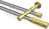 10213526-XX3338 Innenlauf Gardinenstange Aluminium / Metall 20 mm Ø 2-läufig PRESTIGE - Mavell Silbergrau / Messing-Optik