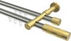 10213526-103938 Innenlauf Gardinenstange Edelstahl-Optik / Messing-Optik 20 mm Ø 2-läufig PRESTIGE - Mavell