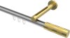 10213545-XX3338 Innenlauf Gardinenstange Aluminium / Metall 20 mm Ø SITENO - Mavell Silbergrau / Messing-Optik