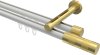 10213546-103238 Innenlauf Gardinenstange Aluminium / Metall 20 mm Ø 2-läufig SITENO - Mavell Weiß / Messing-Optik