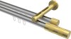 10213546-XX3338 Innenlauf Gardinenstange Aluminium / Metall 20 mm Ø 2-läufig SITENO - Mavell Silbergrau / Messing-Optik