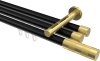 10213547-XX2938 Innenlauf Gardinenstange Aluminium / Metall 20 mm Ø 3-läufig SITENO - Mavell Schwarz / Messing-Optik