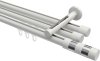 10213547-XX32 Innenlauf Gardinenstange Aluminium / Metall 20 mm Ø 3-läufig SITENO - Mavell Weiß