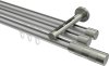 10213547-103339 Innenlauf Gardinenstange Aluminium / Metall 20 mm Ø 3-läufig SITENO - Mavell Silbergrau / Edelstahl-Optik