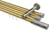 10213547-XX3839 Innenlauf Gardinenstange Messing-Optik / Edelstahl-Optik 20 mm Ø 3-läufig SITENO - Mavell
