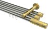 10213547-XX3938 Innenlauf Gardinenstange Edelstahl-Optik / Messing-Optik 20 mm Ø 3-läufig SITENO - Mavell