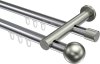 10213612-XX1239 Innenlauf Gardinenstange Aluminium / Metall 20 mm Ø 2-läufig PLATON - Luino Chrom / Edelstahl-Optik