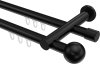 10213612-1029 Innenlauf Gardinenstange Aluminium / Metall 20 mm Ø 2-läufig PLATON - Luino Schwarz