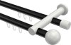 10213612-102932 Innenlauf Gardinenstange Aluminium / Metall 20 mm Ø 2-läufig PLATON - Luino Schwarz / Weiß