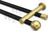 10213612-XX2938 Innenlauf Gardinenstange Aluminium / Metall 20 mm Ø 2-läufig PLATON - Luino Schwarz / Messing-Optik
